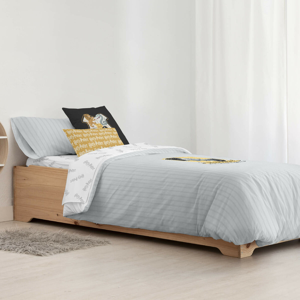 Funda Nórdica Harry Potter Hufflepuff Multicolor 175 Hilos 200 x 200 cm Cama de 120