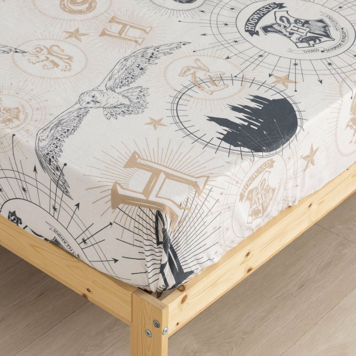 Juego de Sábanas Harry Potter Beige Multicolor Cama de 180