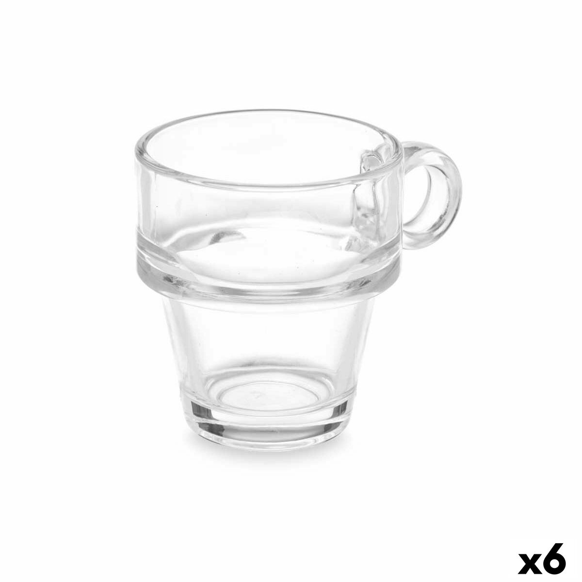 Juego de Tazas de Café Vivalto Transparente Vidrio 90 ml (6 Unidades)