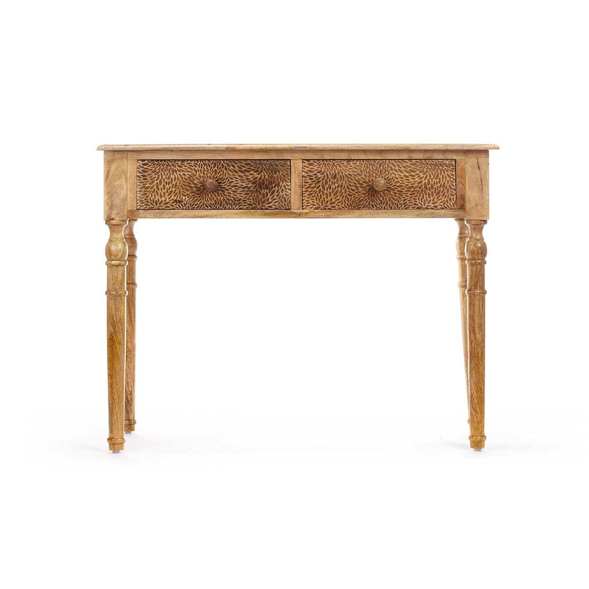 Recibidor con 2 Cajones Gift Decor Marrón 98 x 77 x 42 cm Hojas