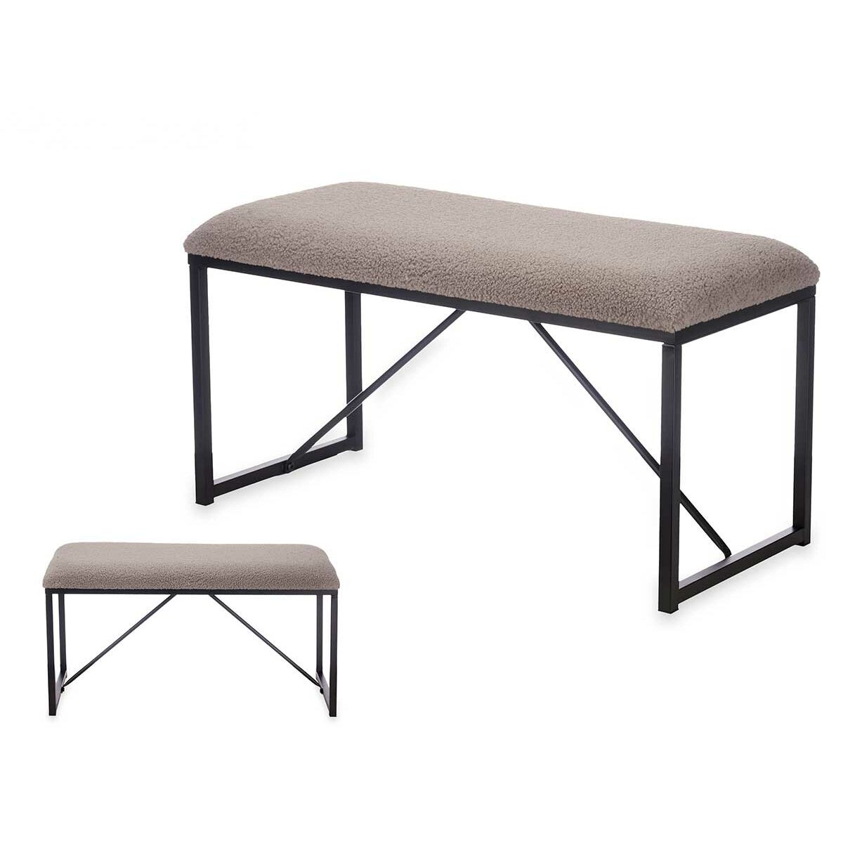 Banco Gift Decor Marrón Metal Tela 81 x 42 x 38 cm