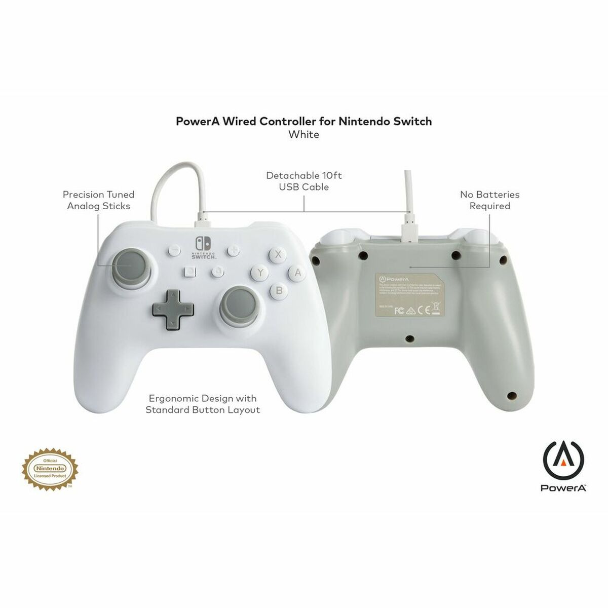 Mando Gaming Powera 1517033-03 Blanco Nintendo Switch