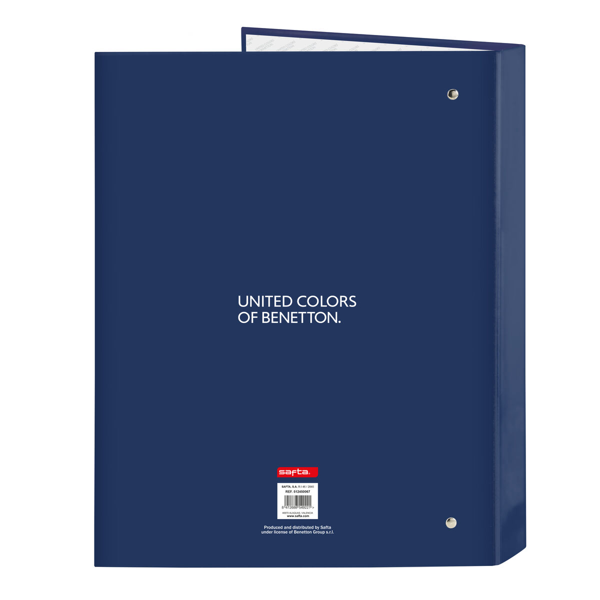 Carpeta de anillas Benetton Cool Azul marino A4 26.5 x 33 x 4 cm