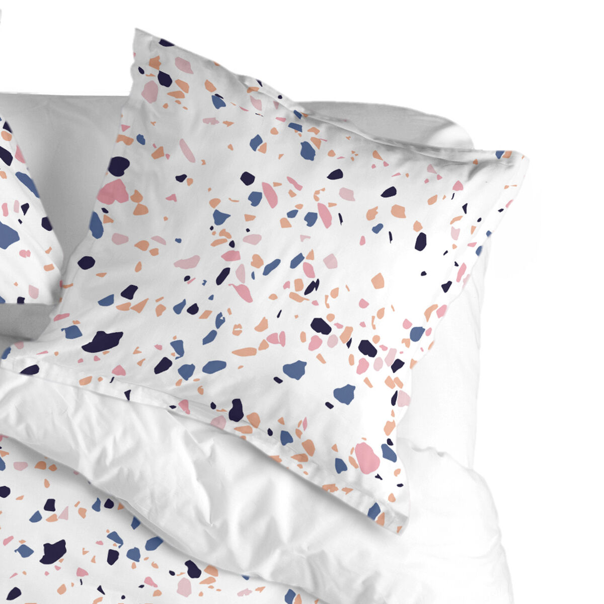 Funda de almohada HappyFriday Blanc Terrazzo Multicolor 80 x 80 cm