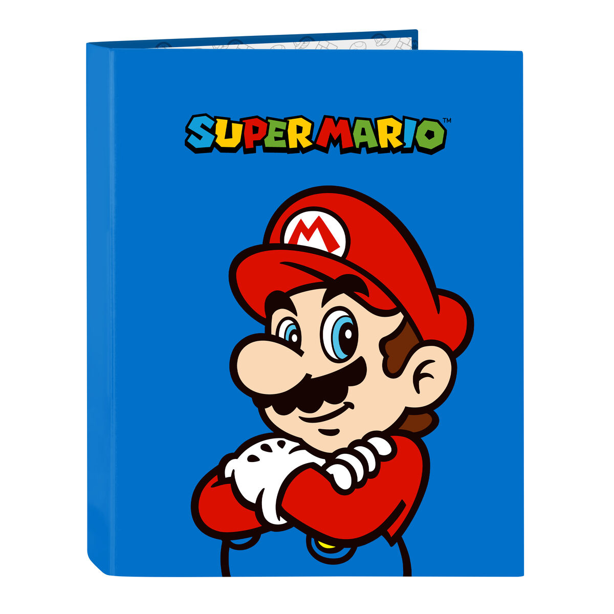 Carpeta de anillas Super Mario Play Azul Rojo A4 26.5 x 33 x 4 cm