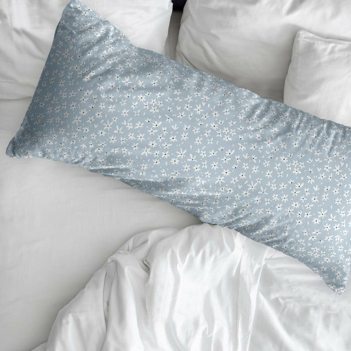 Funda de almohada Decolores Provenza Azul 175 Hilos 45 x 110 cm