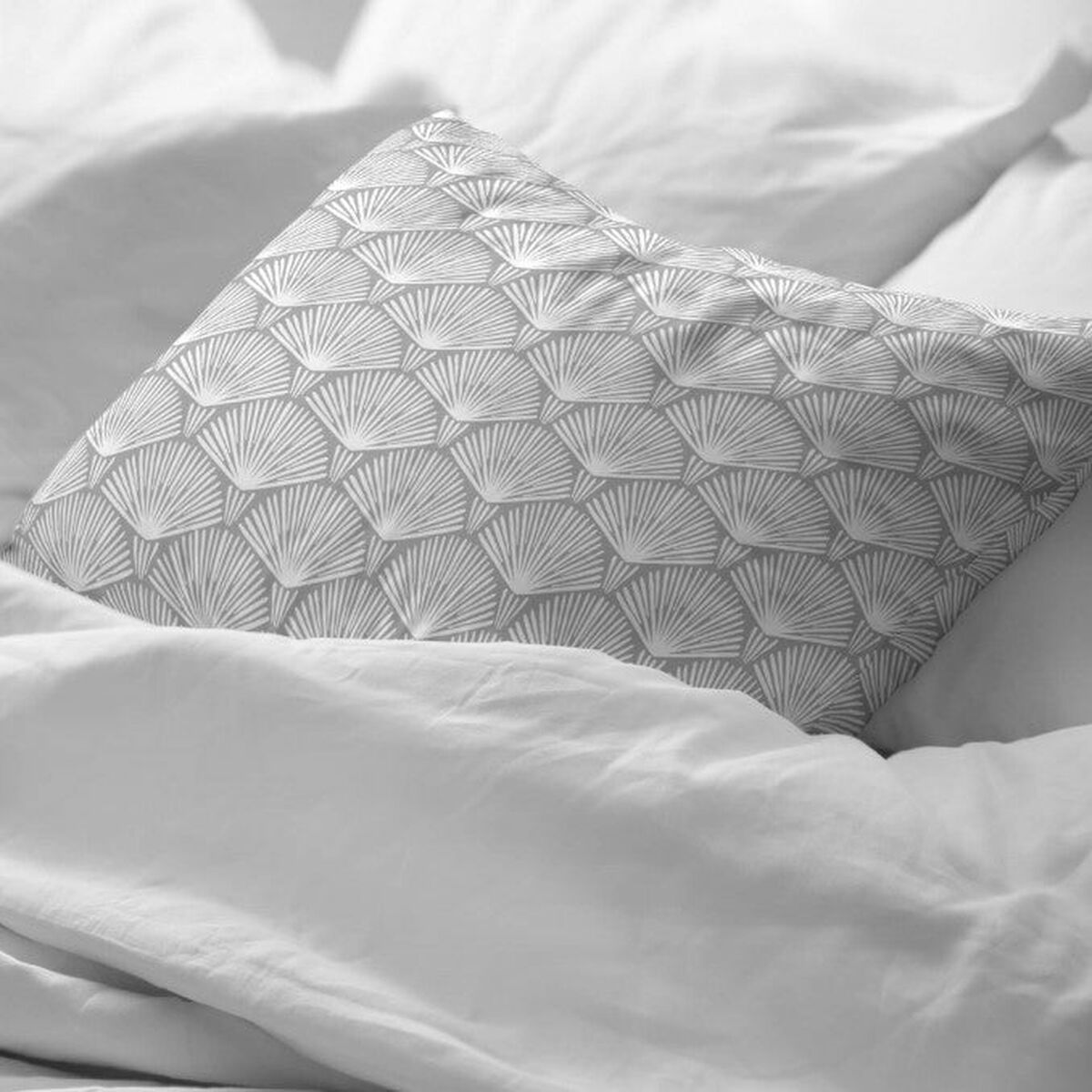 Funda de almohada Decolores Nashik Gris 175 Hilos 45 x 110 cm