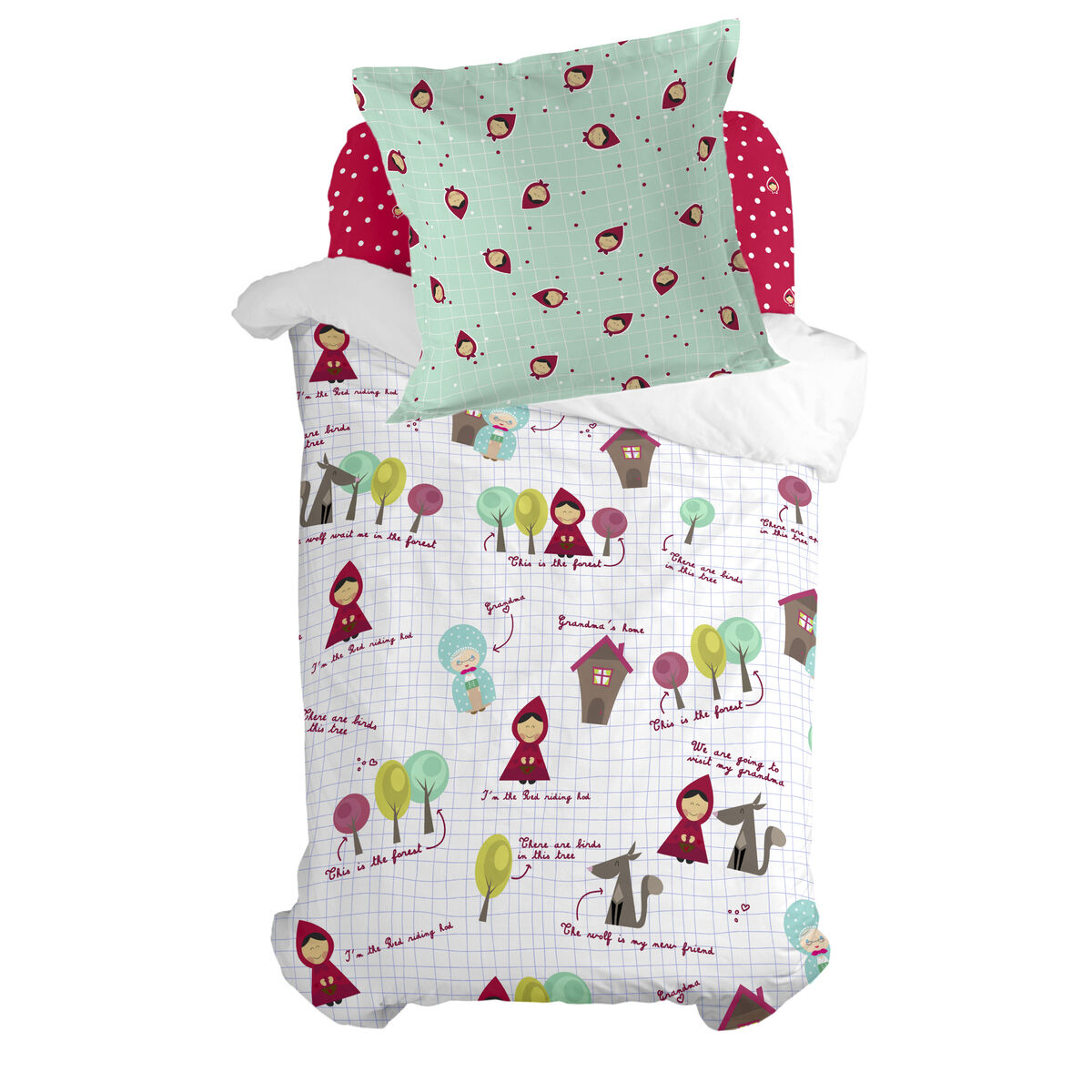 Funda de almohada HappyFriday Mr Fox Grandma Notebook Multicolor 80 x 80 cm