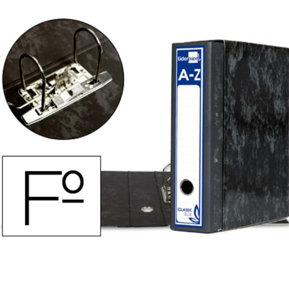 Carpeta de anillas Liderpapel AZ50 Gris A4