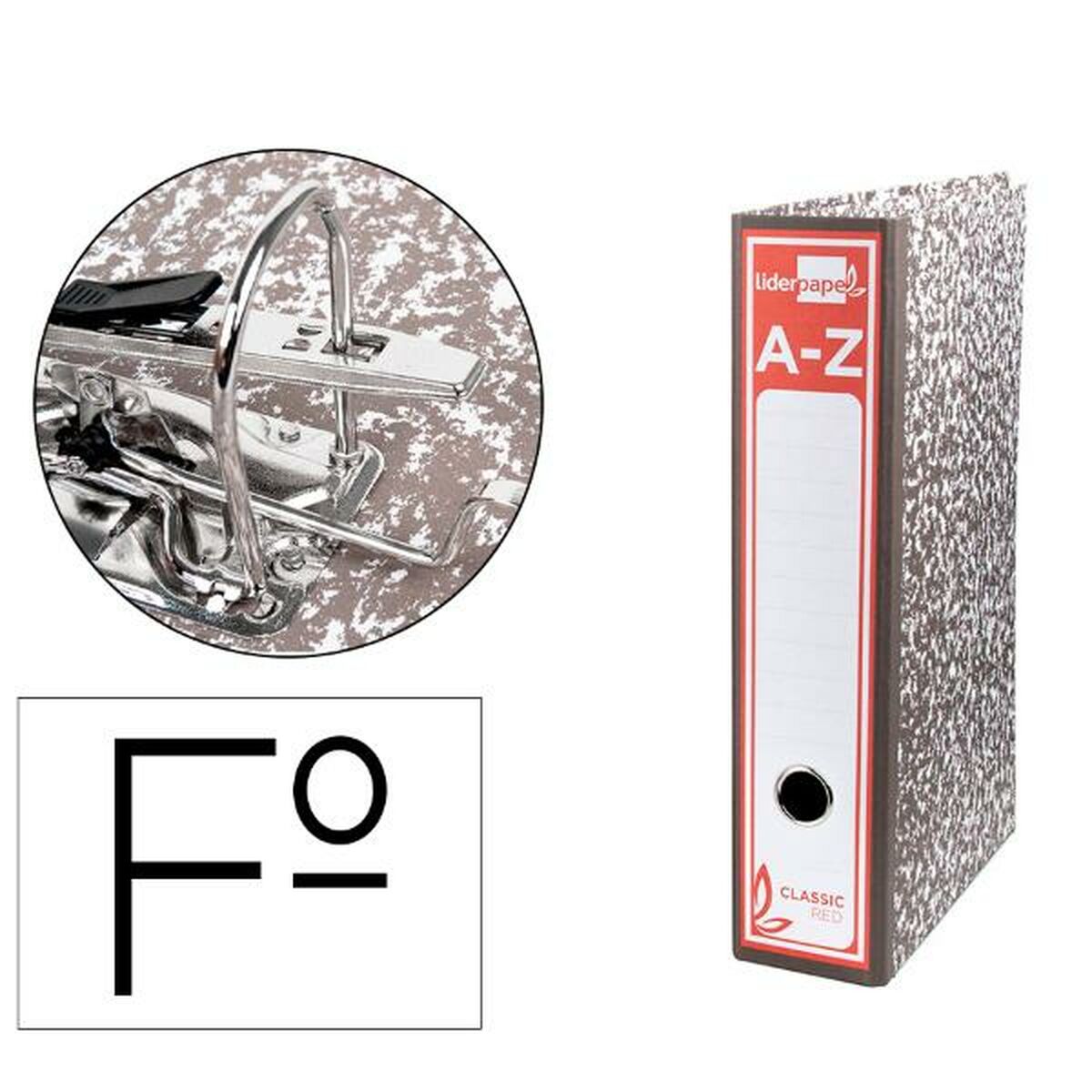 Carpeta de anillas Liderpapel AZ49 A4 Gris (1 unidad)