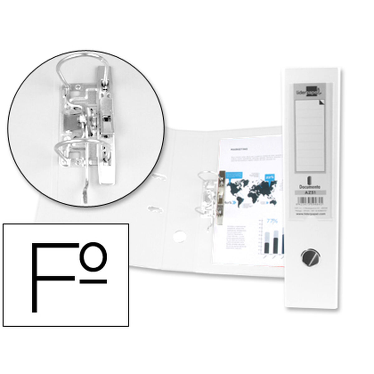 Carpeta de anillas Liderpapel AZ51 Amarillo