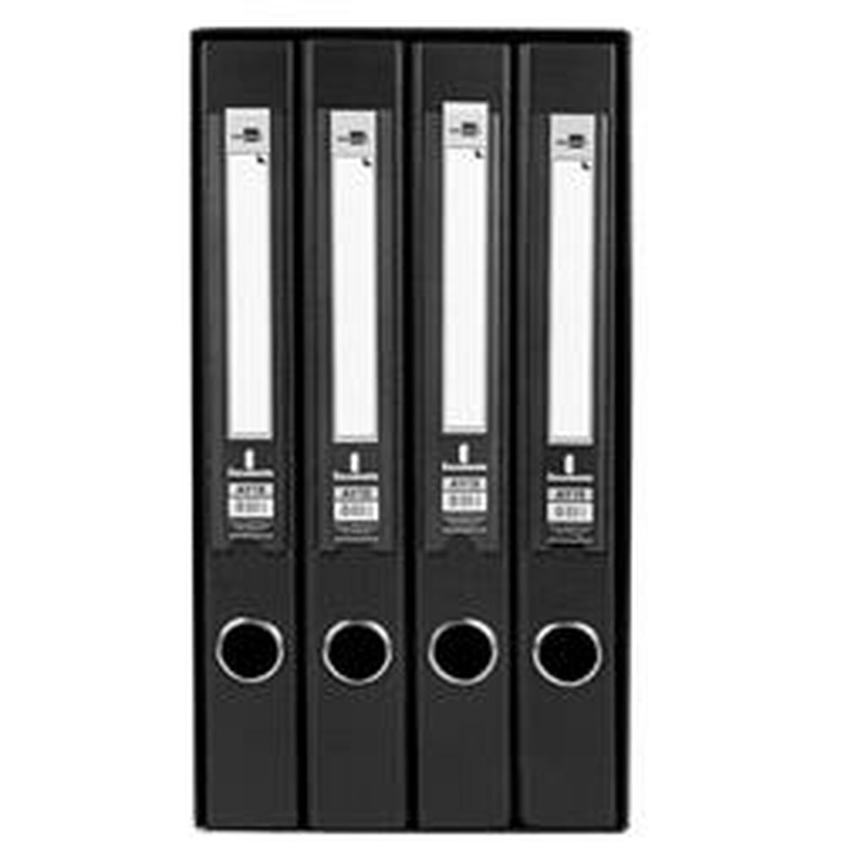 Carpeta de anillas Liderpapel MD42 Negro Mediano 4 Unidades