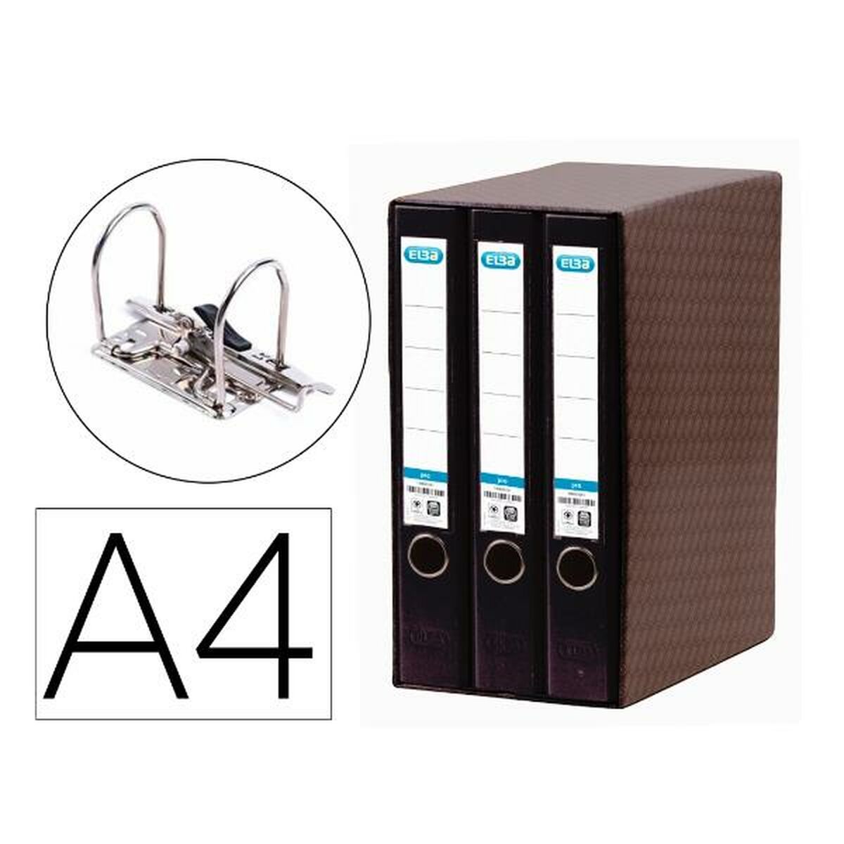 Carpeta de anillas Elba 100580060 Negro A4 3 Unidades