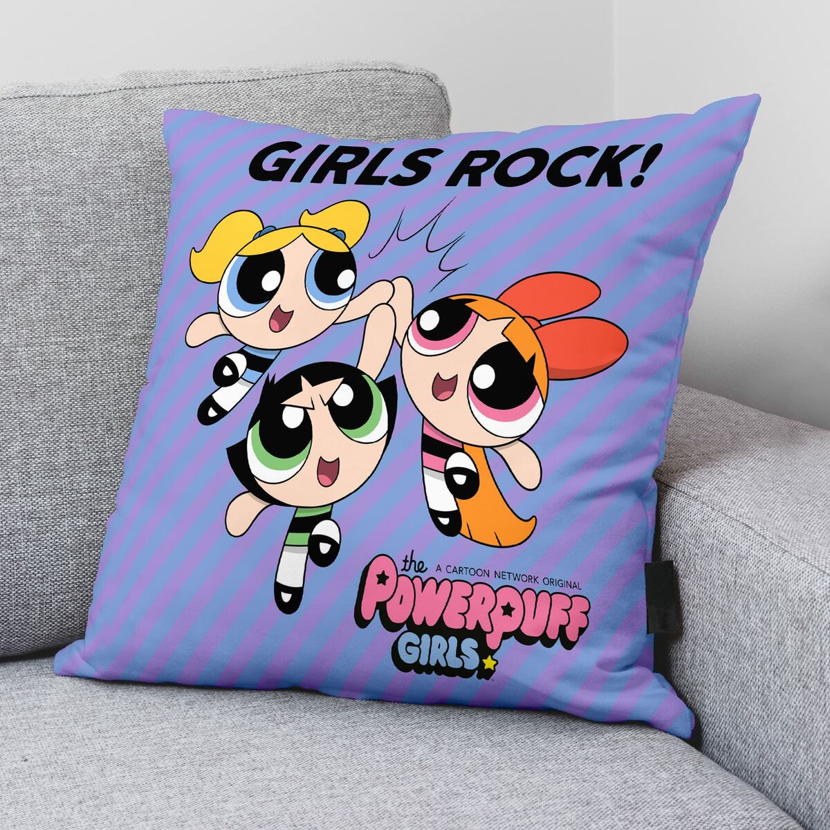 Funda de cojín Powerpuff Girls Girls Rock A Multicolor Lila 45 x 45 cm