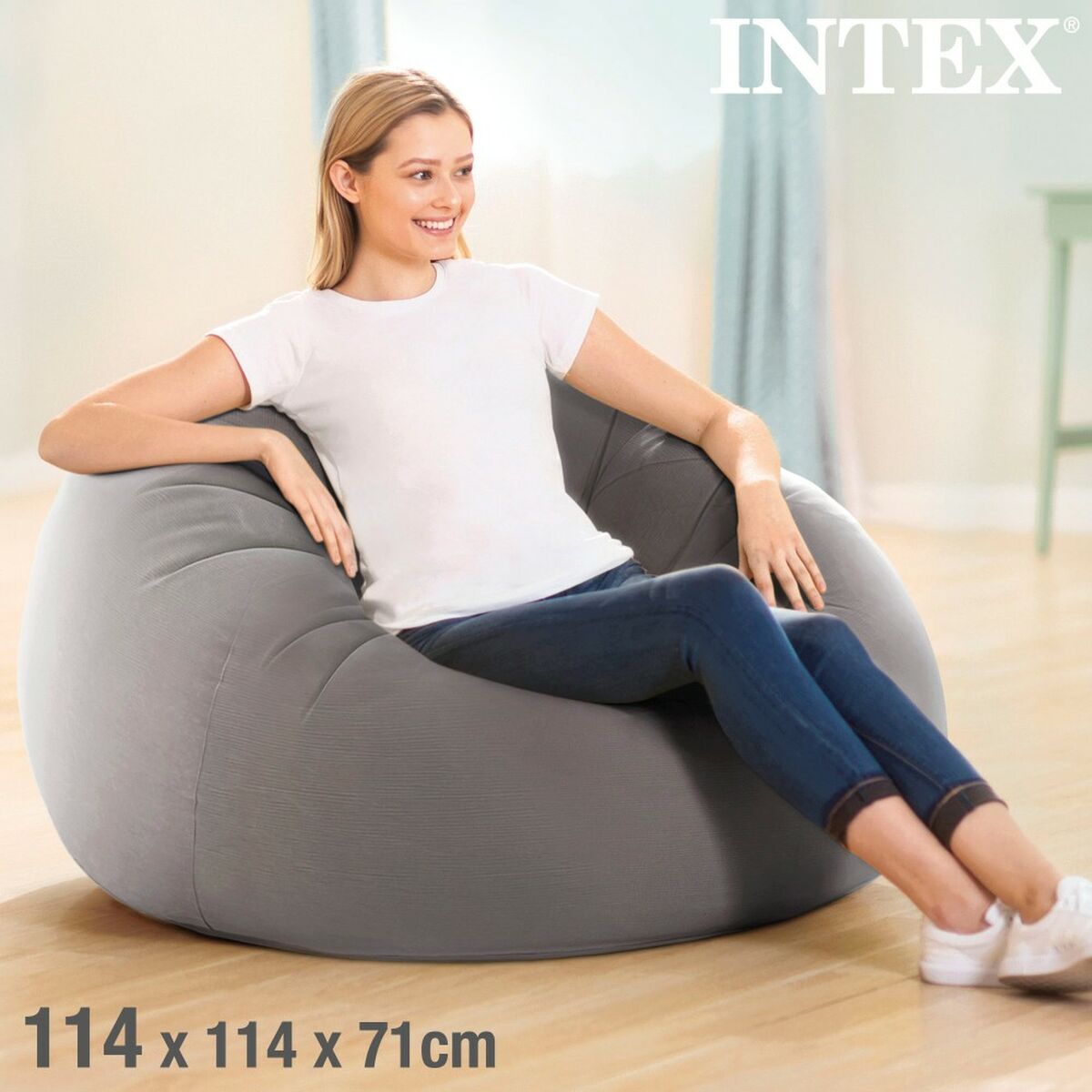 Sillón Hinchable Intex Gris 107 x 69 x 104 cm 114 x 71 x 114 cm (6 Unidades)