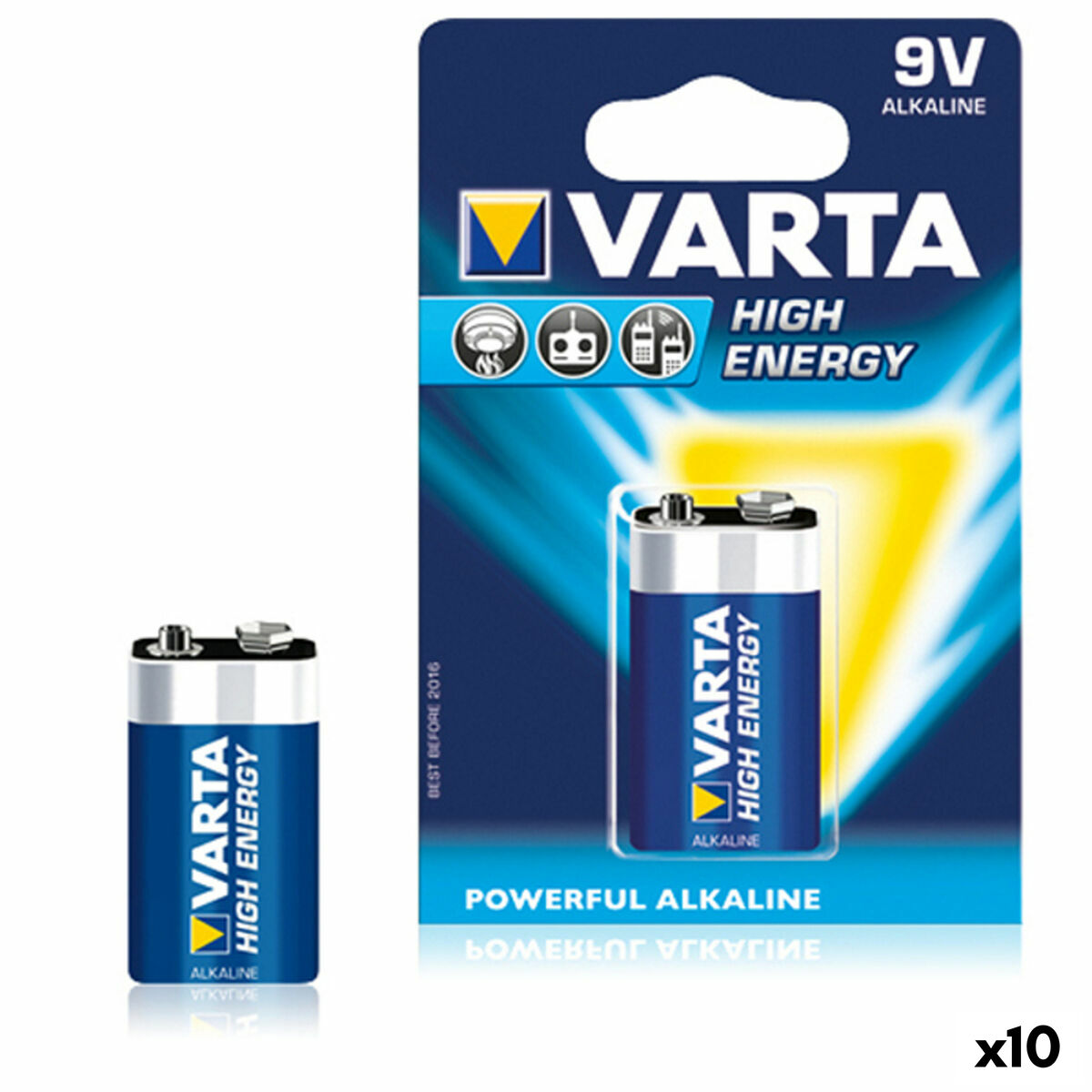 Pila Varta 6LR61 9V 9 V 580 mAh 1,5 V (10 Unidades)