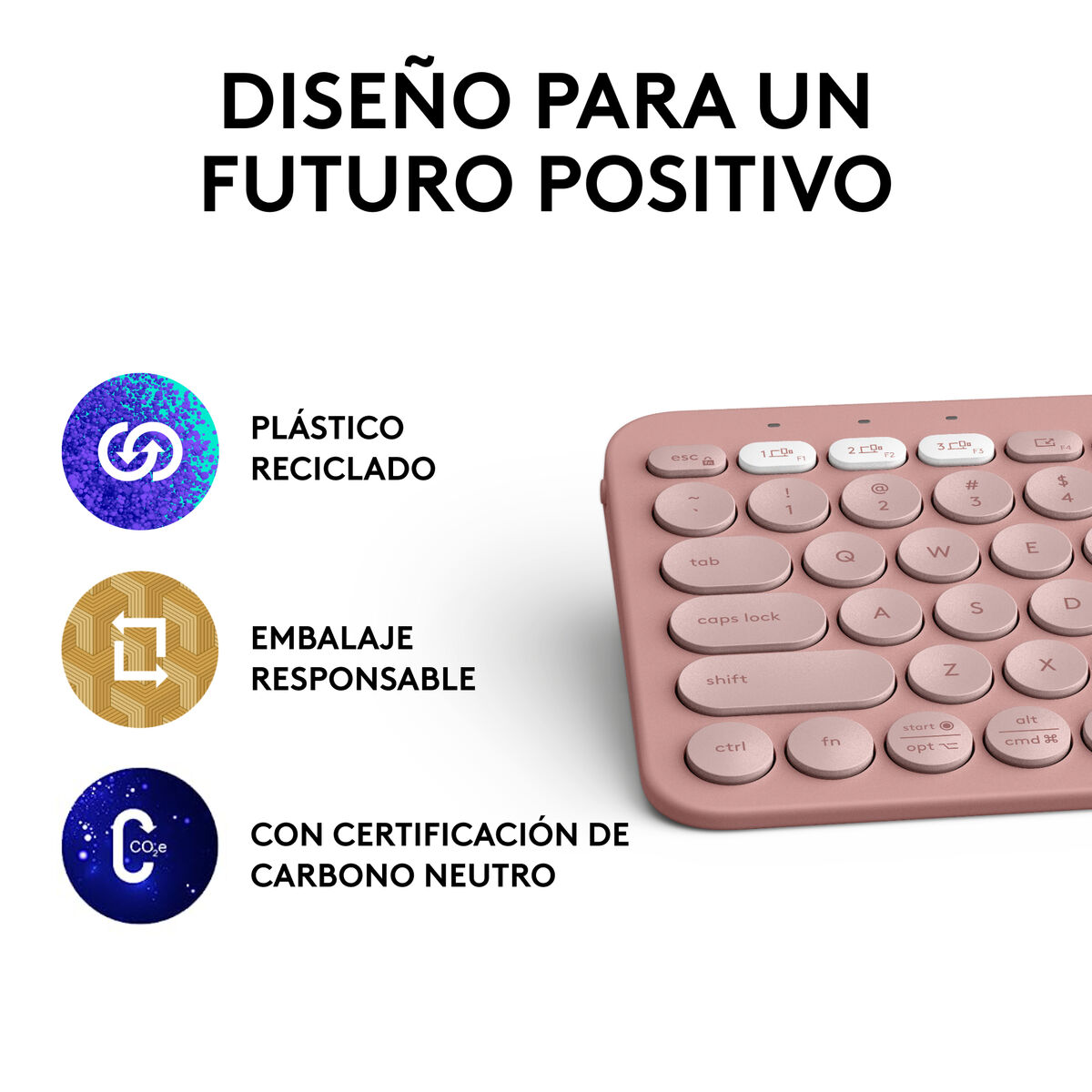 Teclado Inalámbrico Logitech K380s Rosa Qwerty Español