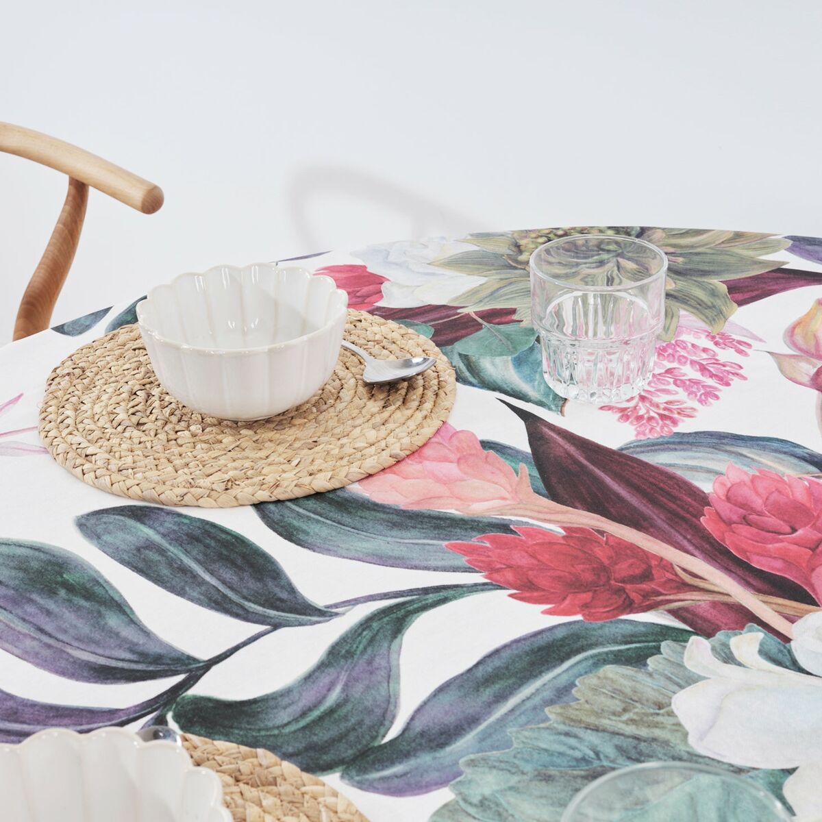 Mantel antimanchas Belum 0318-105 Multicolor Ø 180 cm Flores