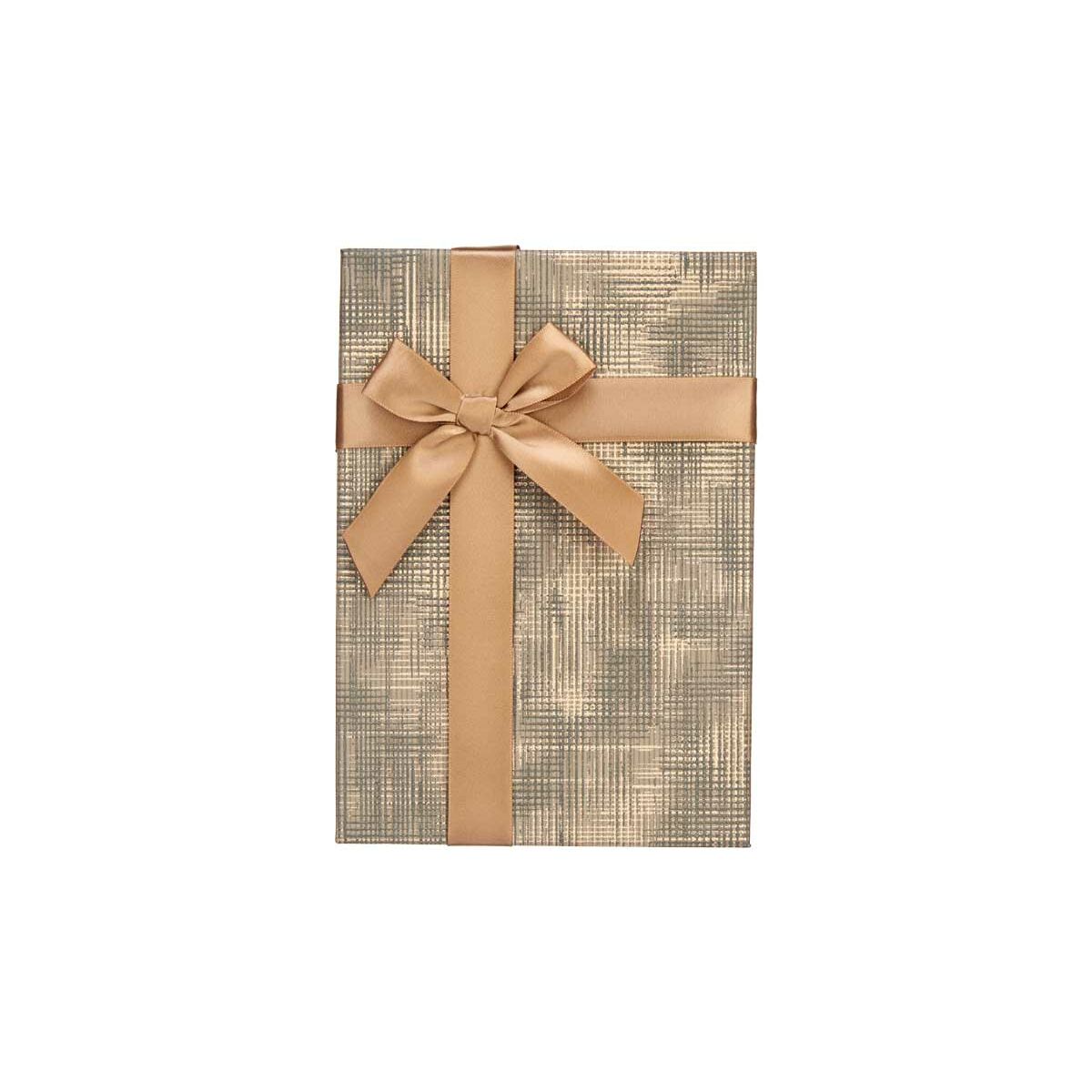 Juego de Cajas Decorativas Pincello Marrón Negro Cartón Rayas Lazo 3 Piezas