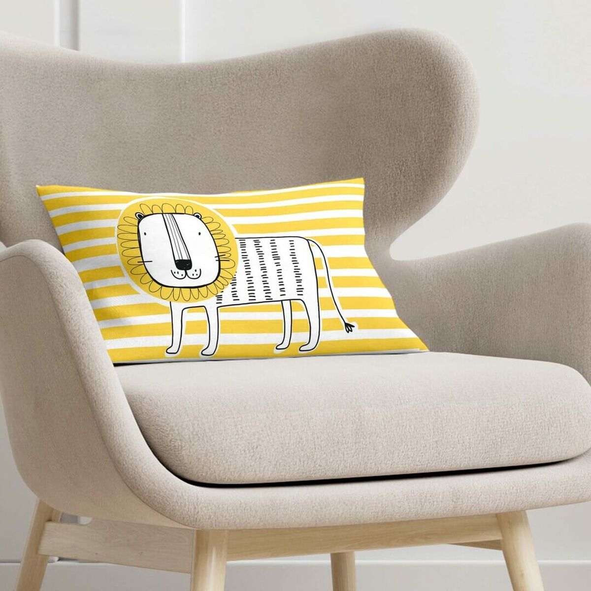 Funda de cojín Kids&Cotton Dakari C Blanco 30 x 50 cm