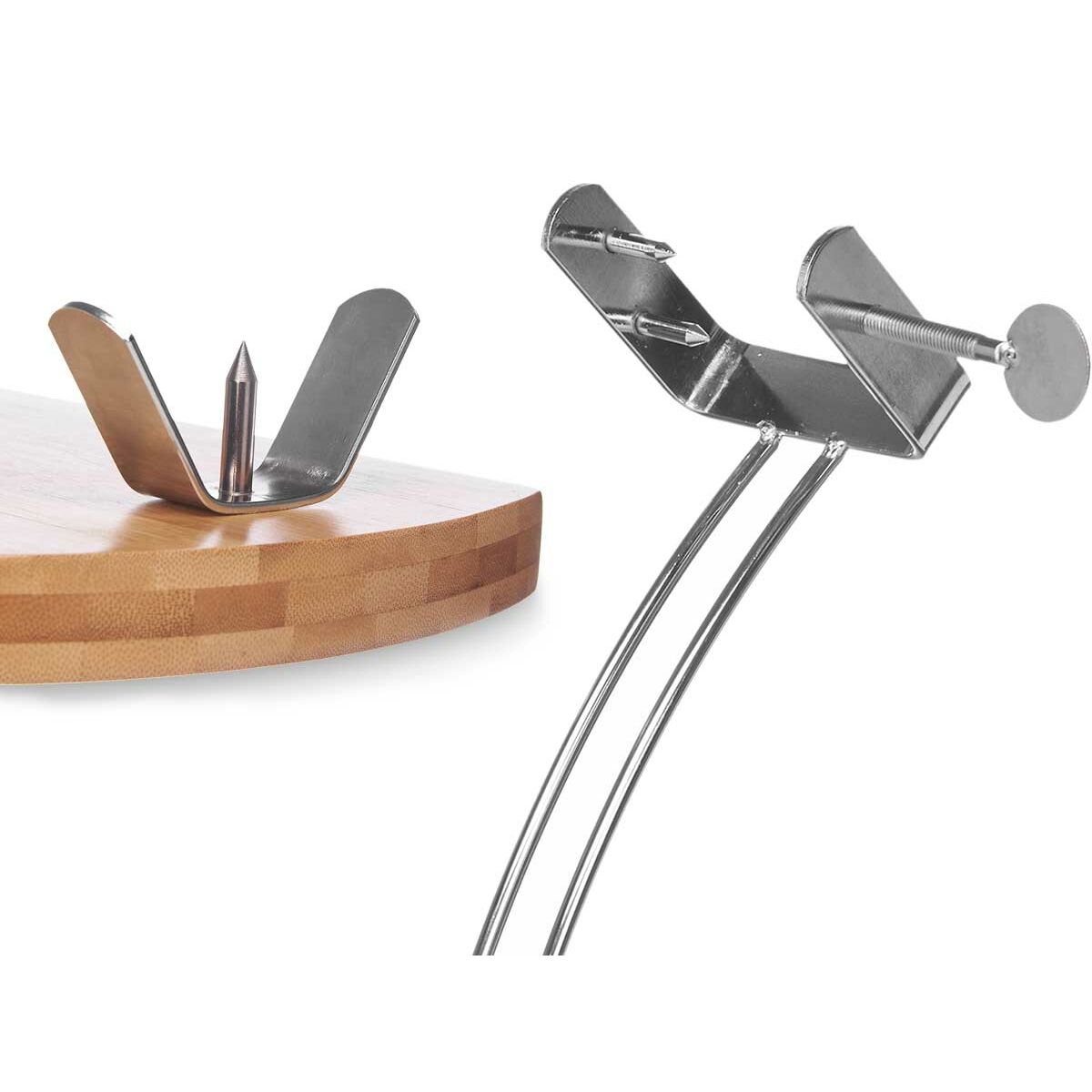 Jamonero de Madera Kinvara Natural Metal Bambú 47 x 16,5 x 36 cm 37,5 x 11 x 16,5 cm