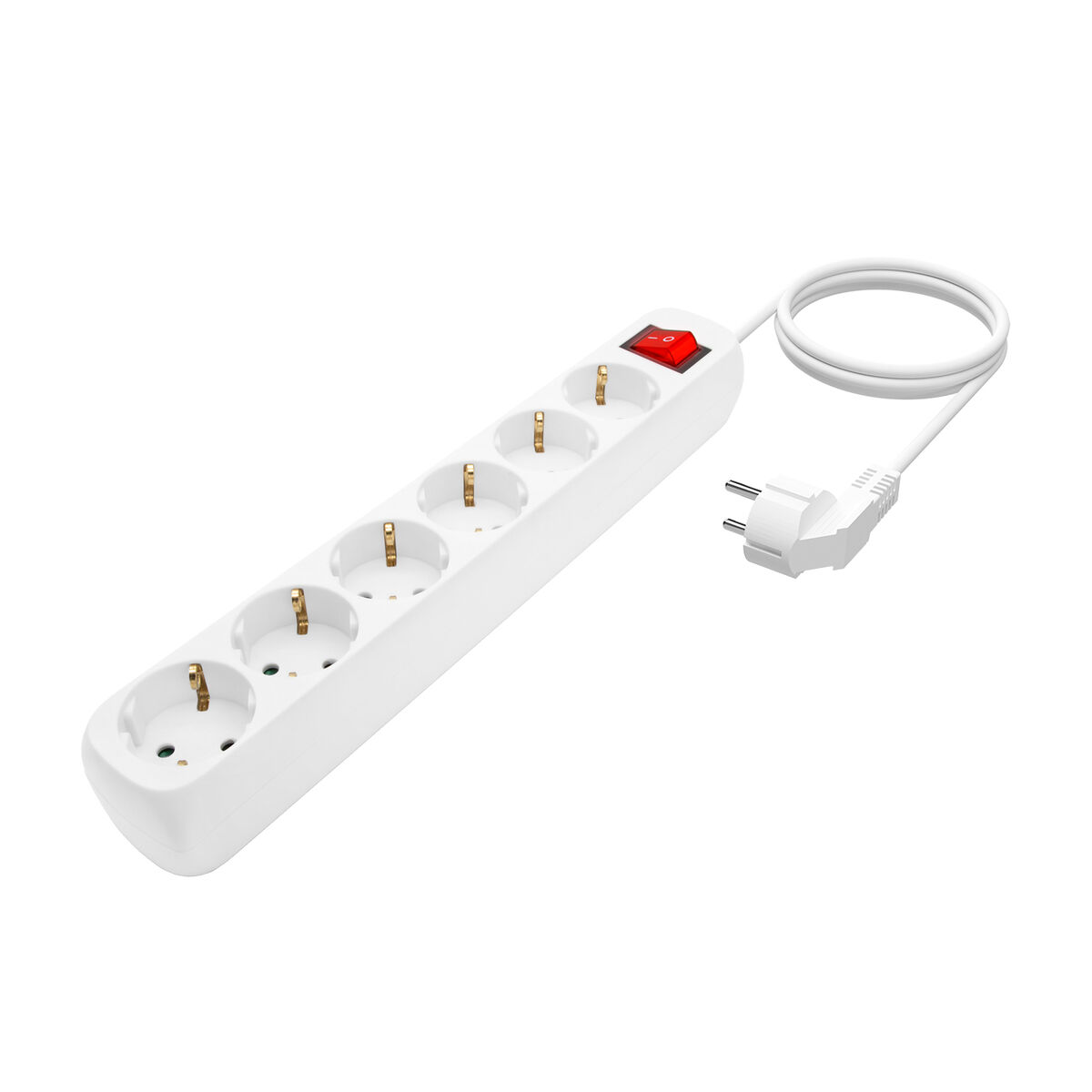 Regleta Enchufes 6 Tomas con Interruptor Aisens A154-0535 Blanco 1,4 m