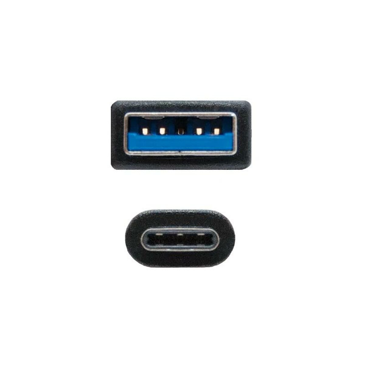 Cable USB A a USB-C NANOCABLE 10.01.4002 Negro 2 m (1 unidad)