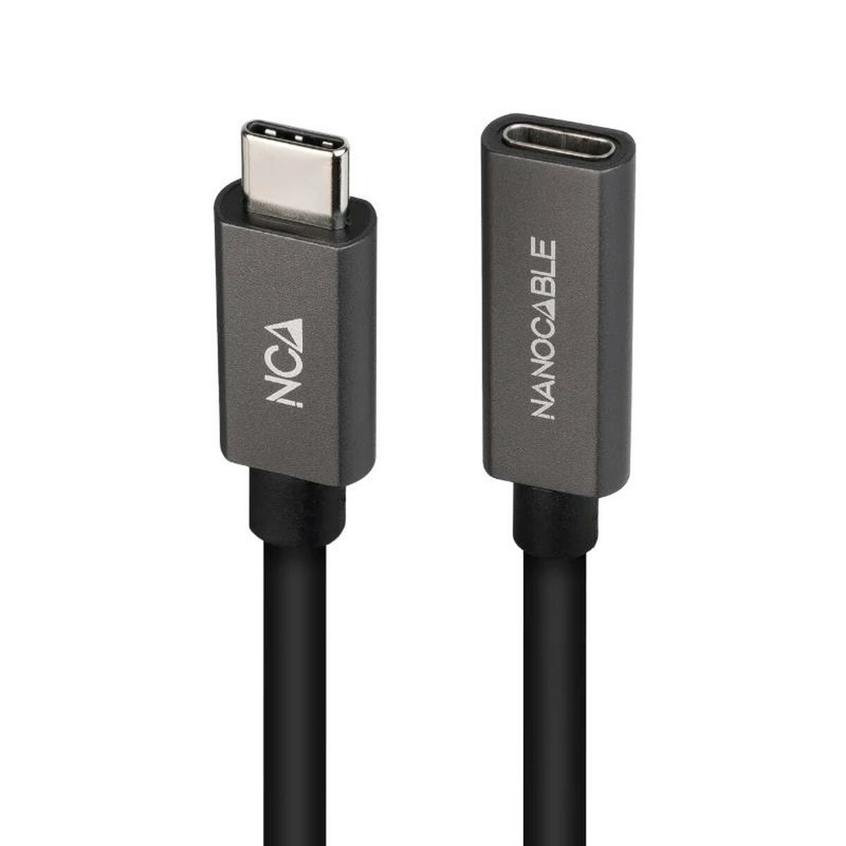 Cable Alargador USB-C NANOCABLE 10.01.4400 Negro 50 cm (1 unidad)