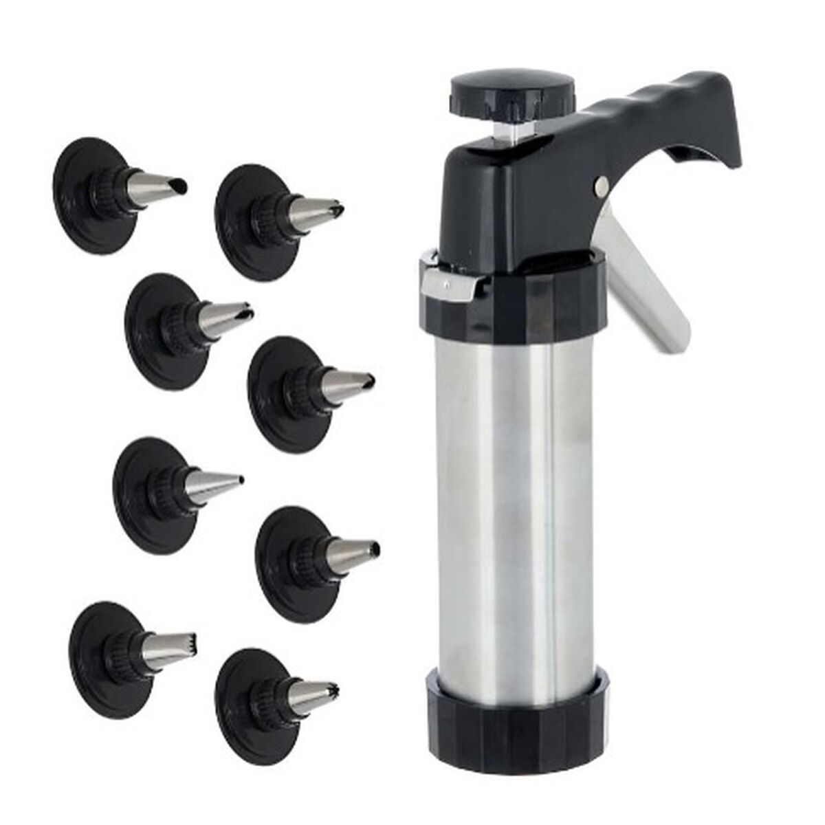 Manga Pastelera Kinvara Negro Plateado Accesorios