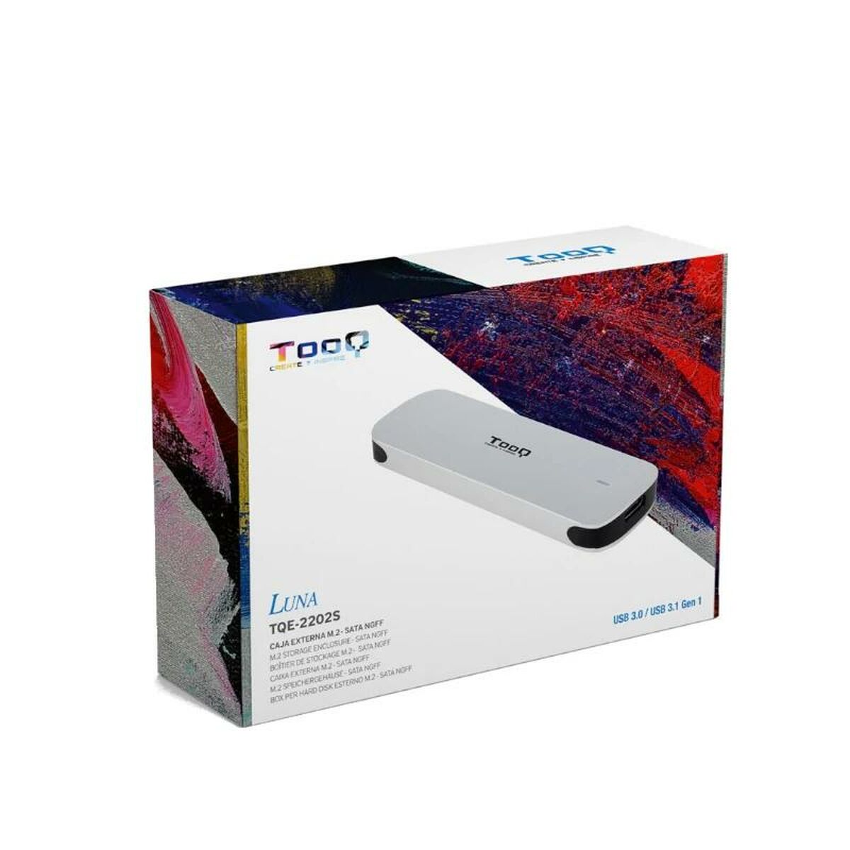 Caja Externa TooQ TQE-2202S Plateado Acero