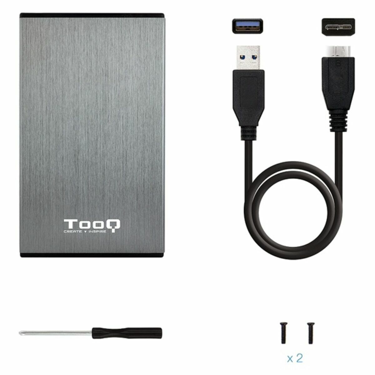 Caja Externa TooQ TQE-2527G 2,5" SATA USB 3.0 Gris Negro/Gris 2,5"