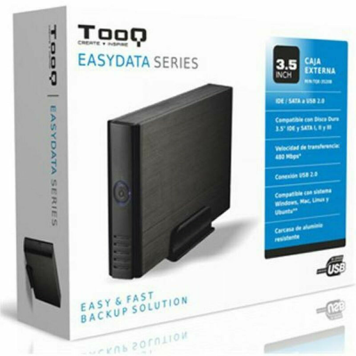 Caja Externa TooQ TQE-3520B HD 3.5" IDE / SATA III USB 2.0 Negro 3,5"