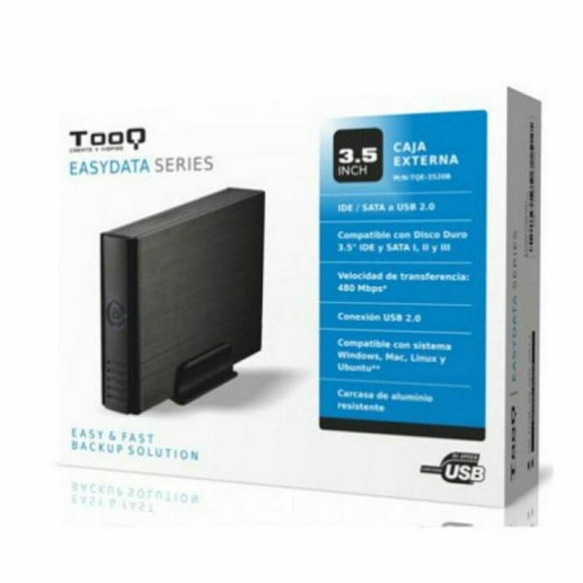 Caja Externa TooQ TQE-3520B HD 3.5" IDE / SATA III USB 2.0 Negro 3,5"