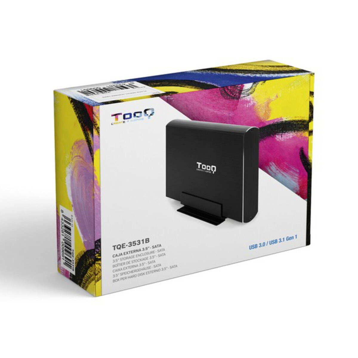 Funda Disco Duro TooQ TQE-3531B 3,5" USB 3.0 Negro 3,5"