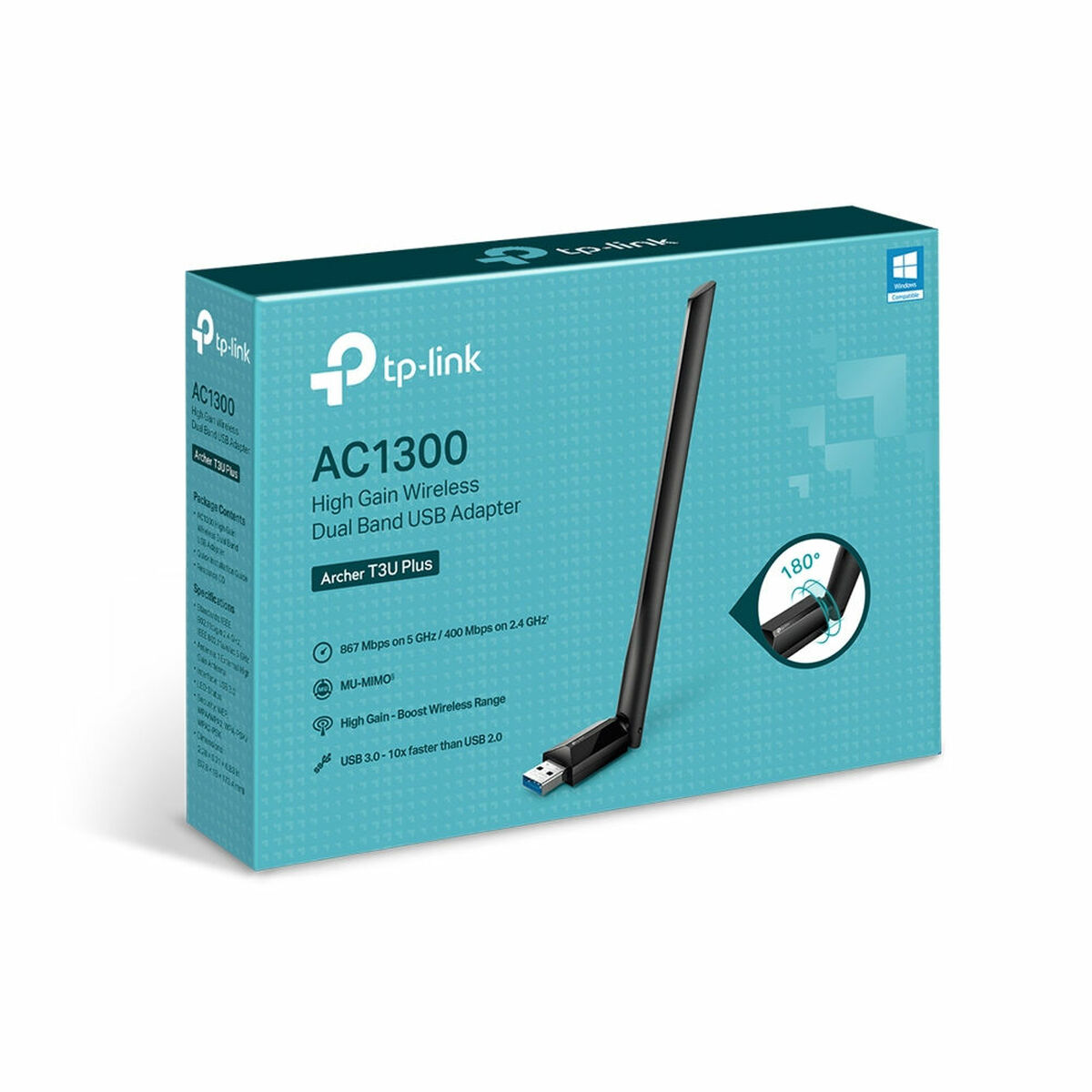 Adaptador USB Wifi TP-Link Archer T3U Plus 867 Mbit/s Negro