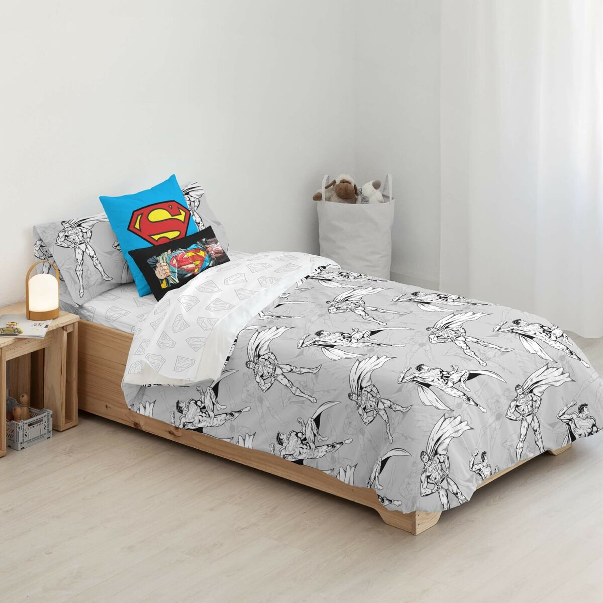 Funda Nórdica Superman Superman Gris 175 Hilos 200 x 200 cm