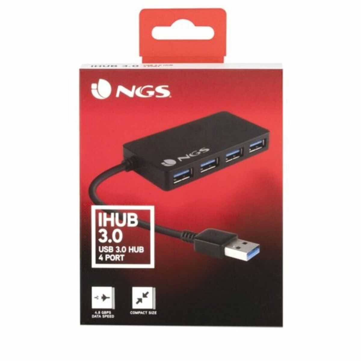 Hub USB NGS NGS-HUB-0044 Negro 480 Mbps