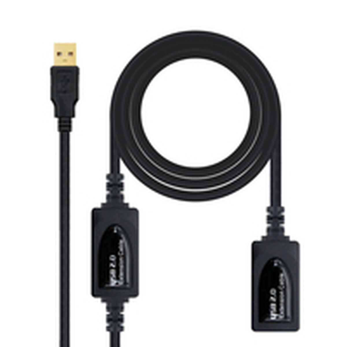 Cable Alargador USB NANOCABLE 10.01.0213 Negro 15 m