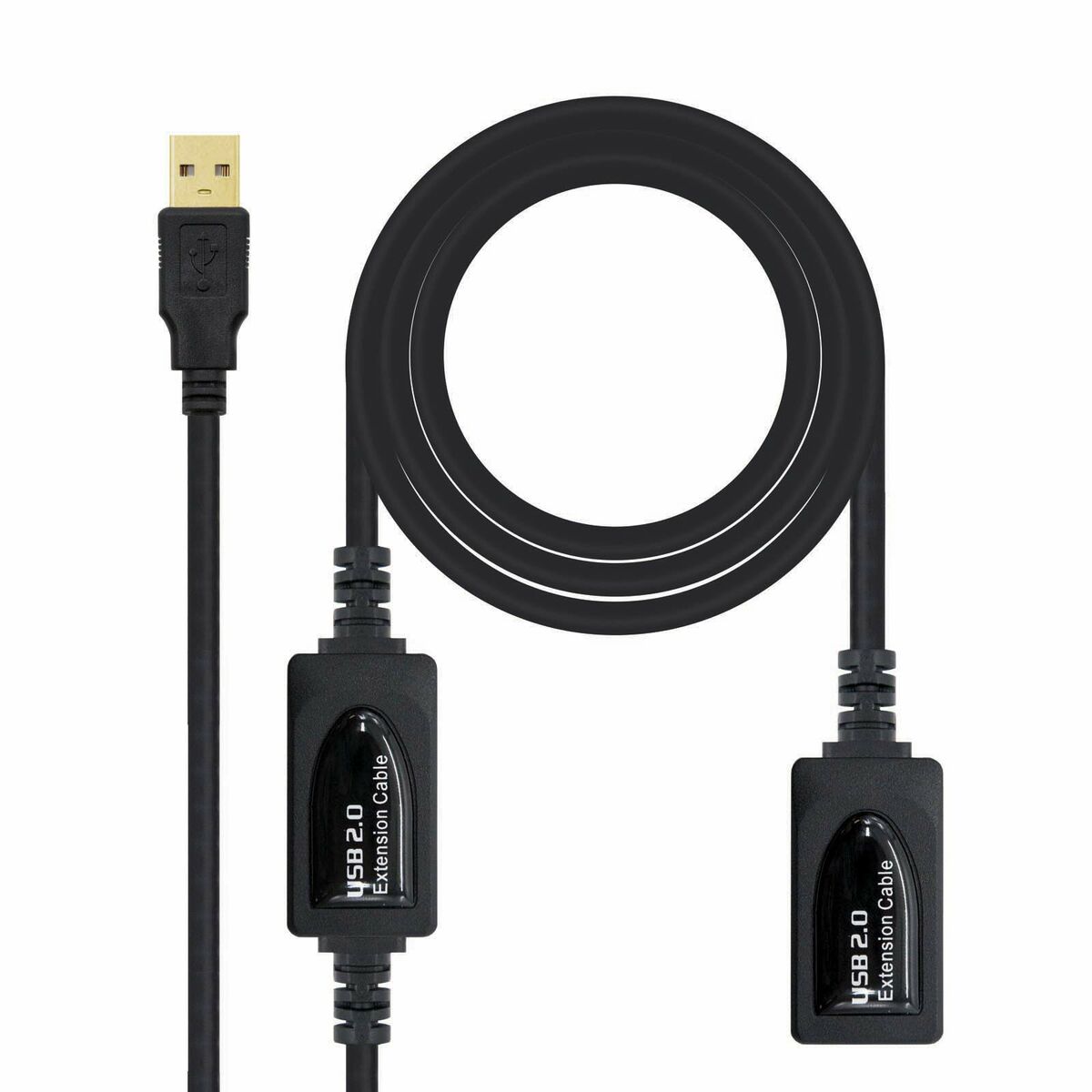 Cable Alargador USB NANOCABLE 10.01.0213 Negro 15 m