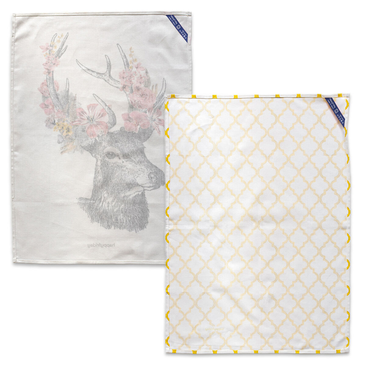 Paño de Cocina HappyFriday Reindeer Multicolor 70 x 50 cm (2 Unidades)