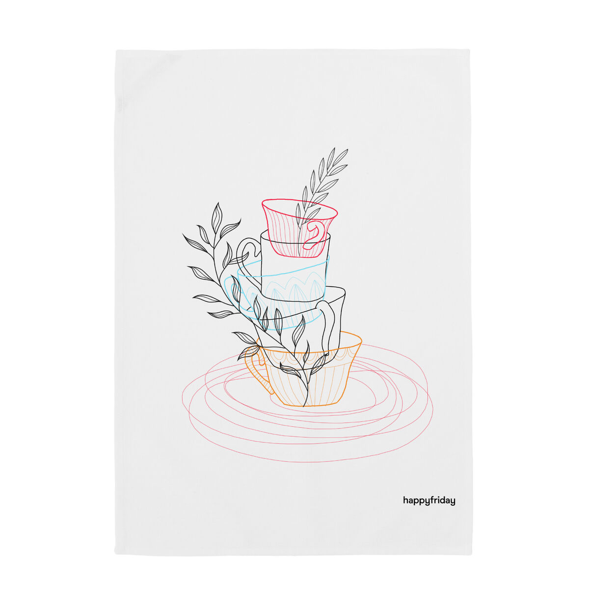 Paño de Cocina HappyFriday Breakfast Multicolor 70 x 50 cm (2 Unidades)