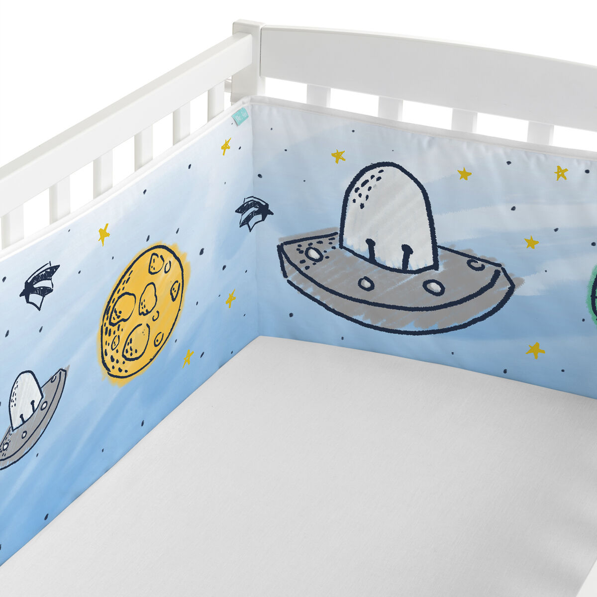 Protector de Cuna HappyFriday Mr Fox Starspace Multicolor 210 x 40 cm
