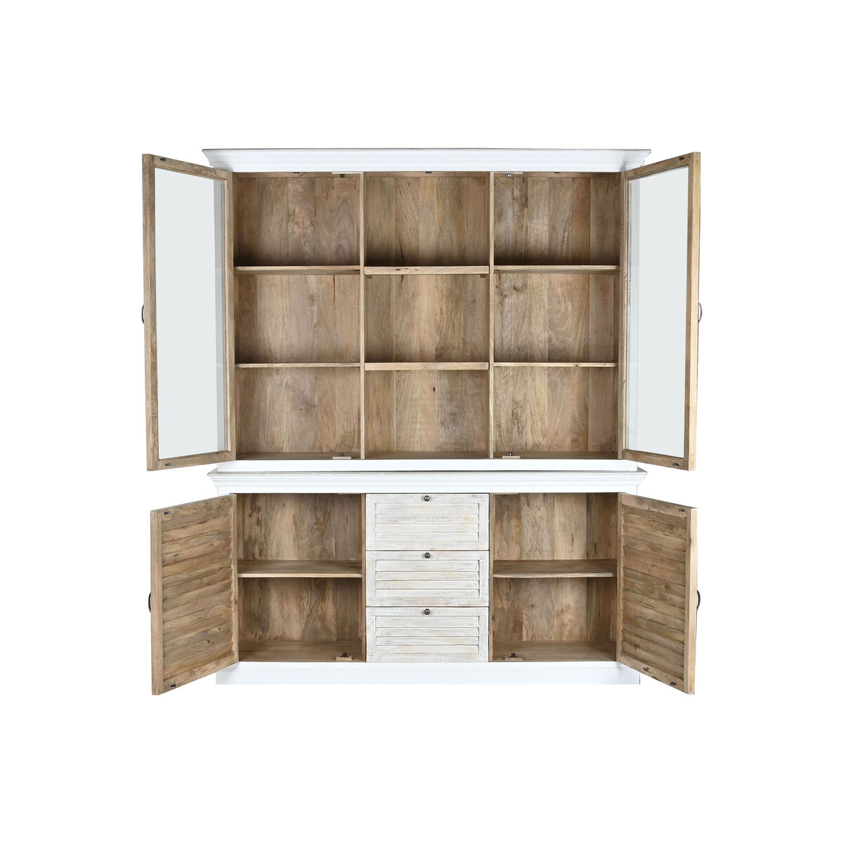 Vitrina Home ESPRIT Cristal Madera de mango 180 x 45 x 220 cm