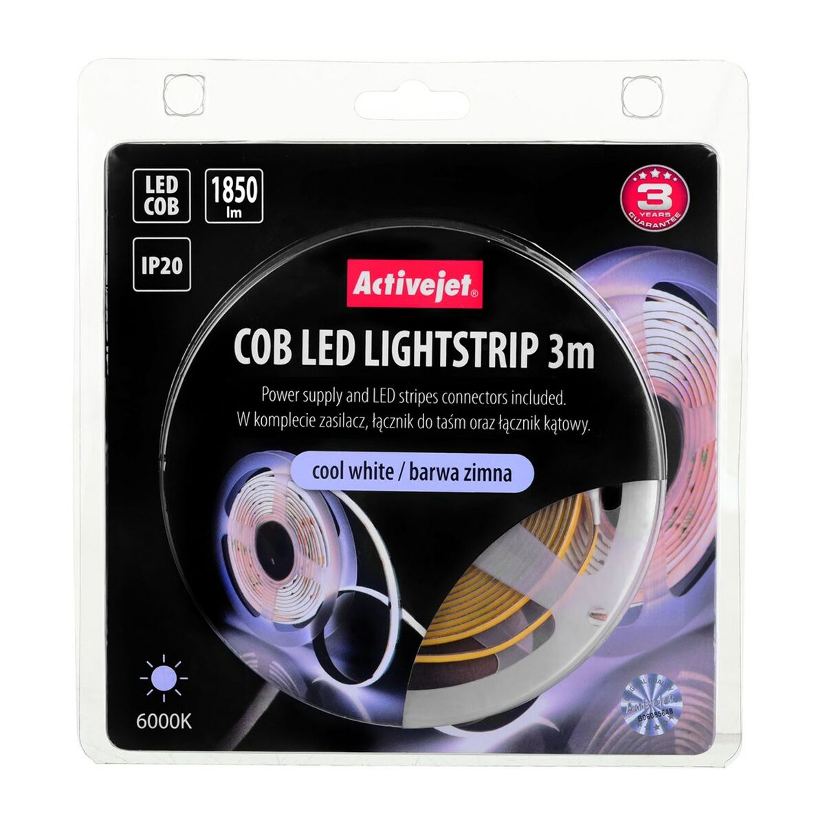 Cinta luminosa Activejet AJE-COB No F 19 W 1850 lm Luz fría