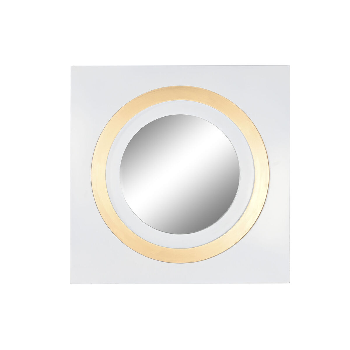 Espejo de pared Home ESPRIT Blanco Dorado 90 x 4 x 90 cm