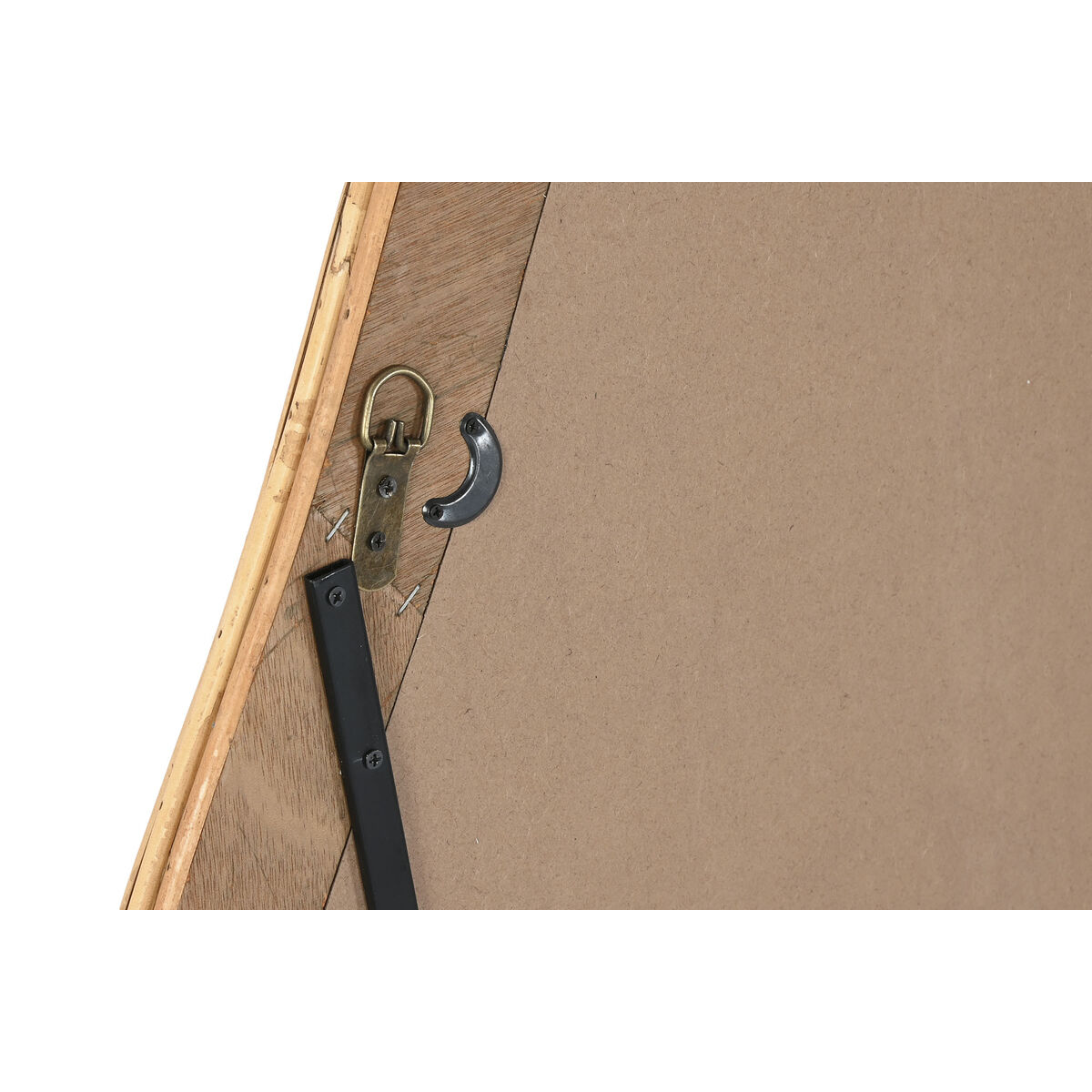 Espejo de pared Home ESPRIT Natural Cristal Ratán Urbano 71 x 2,5 x 120,5 cm