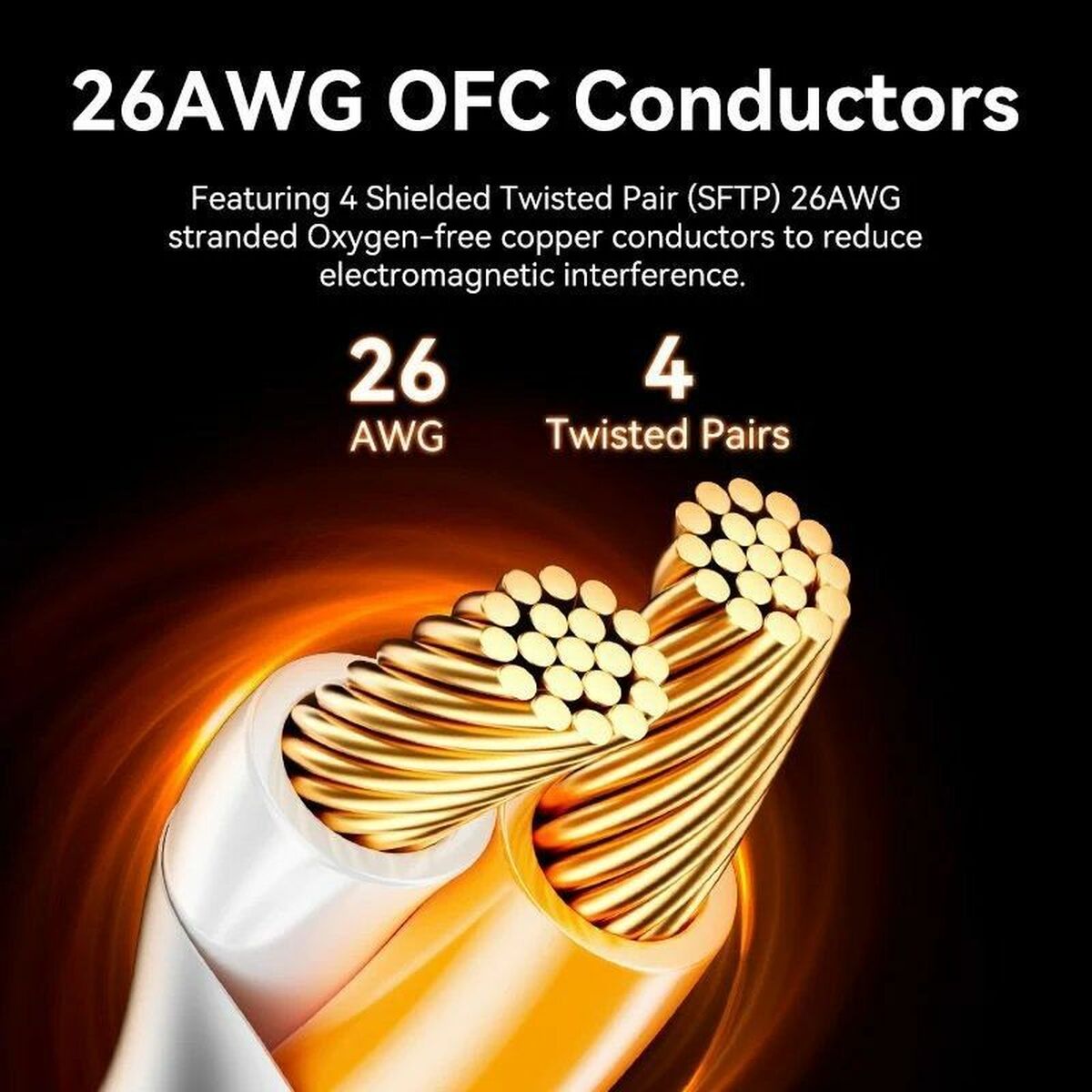 Cable de Red Rígido S/FTP Categoría 8 Vention IKJBF Negro