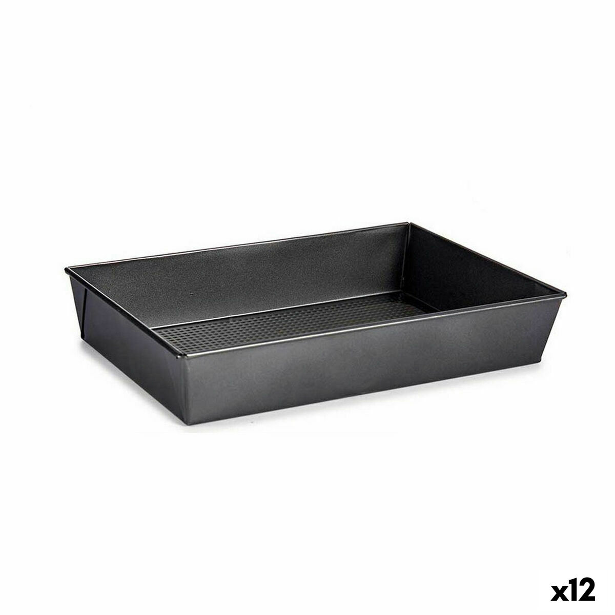 Molde Rectangular Kinvara Gris oscuro Metal Acero al carbono 24 x 6,5 x 36,5 cm 36,5 x 6 x 24 cm (12 Unidades)