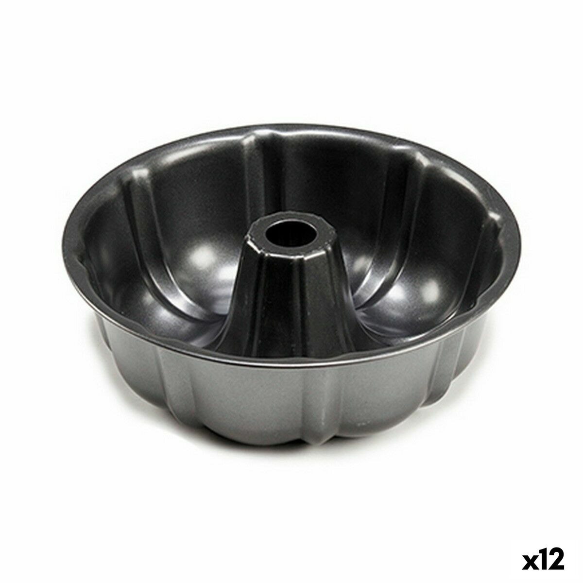 Molde para Tartas Kinvara Gris oscuro Metal Acero al carbono 25,4 x 8 x 25,4 cm (12 Unidades)