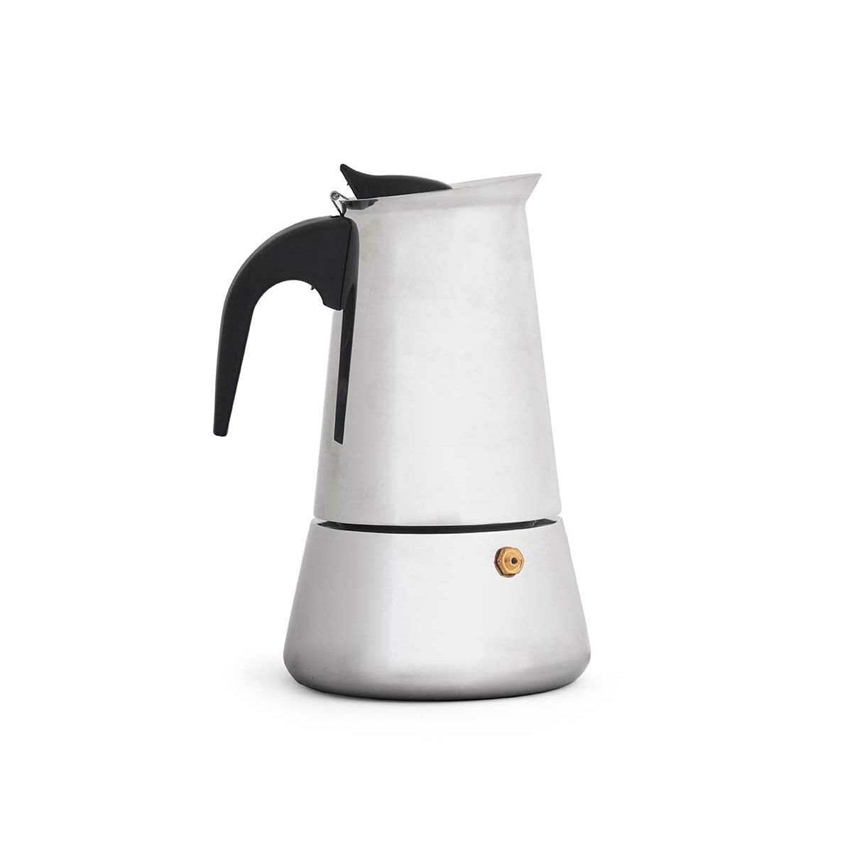 Cafetera Italiana Kinvara Negro Plateado Acero Plástico 4 Tazas